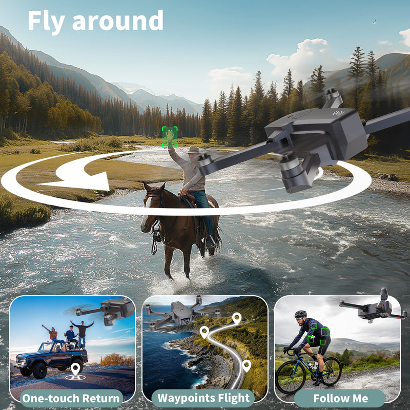 IDEA36 Drone con Camera 4K, Scheda SD con Motori Brushless Droni con Camera per Adulti 4K, Posizionamento Ottico in Streaming, Trasmissione WiFi 5G, Droni GPS Seguimi