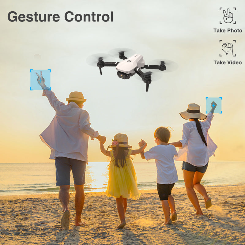 IDEA10 Mini Drone with Camera, 2 Cameras FPV Foldable Drones, 720P HD RC Quadcopters with Optical Flow Positioning Helicopter for Beginners, 3D Flips, 2 Batteries