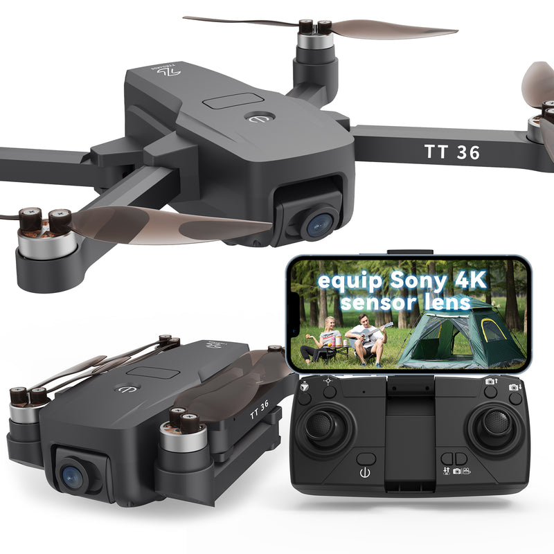 IDEA36 Drone con Camera 4K, Scheda SD con Motori Brushless Droni con Camera per Adulti 4K, Posizionamento Ottico in Streaming, Trasmissione WiFi 5G, Droni GPS Seguimi