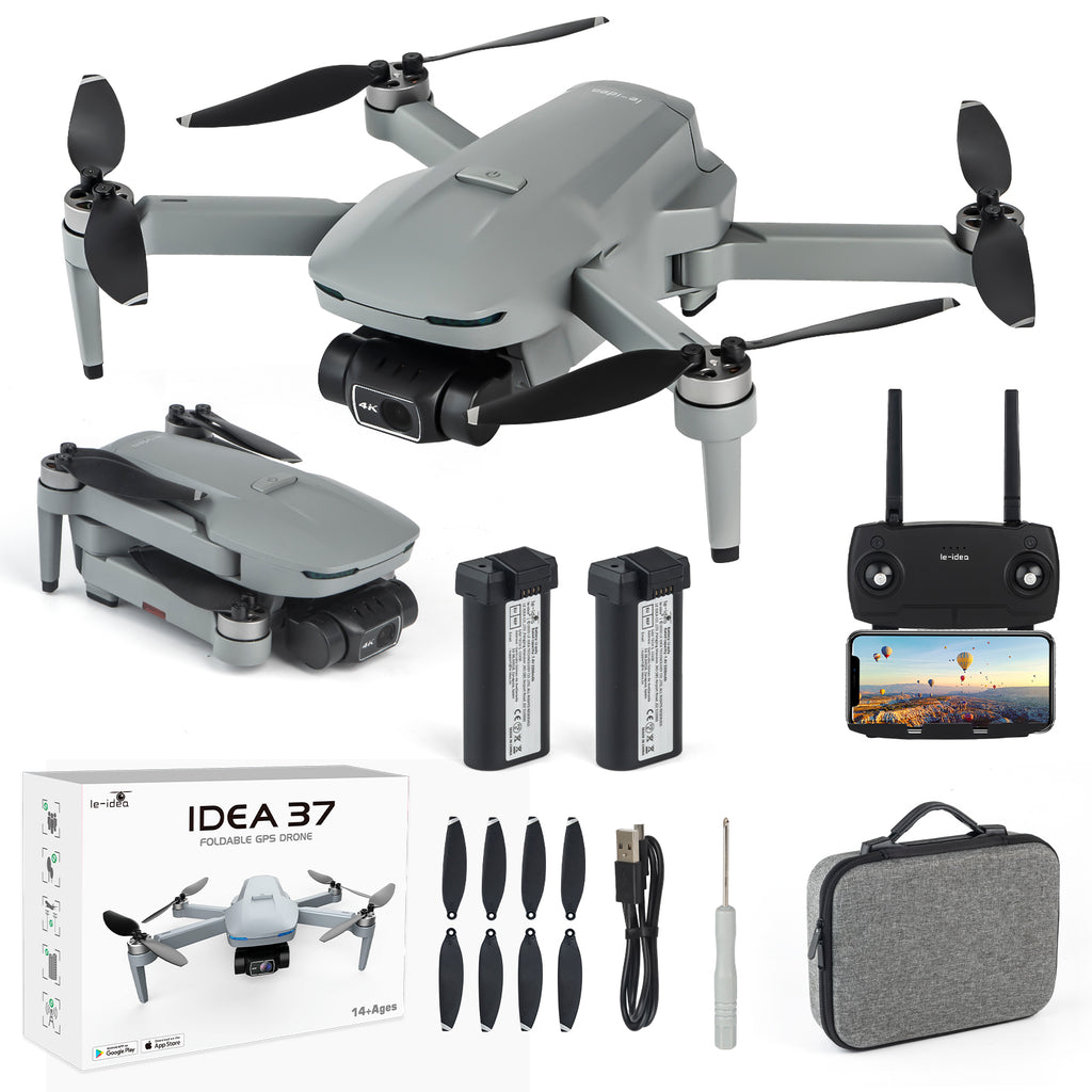 le-idea IDEA23 Drone GPS Pliable avec Caméra 4K pour Adulte